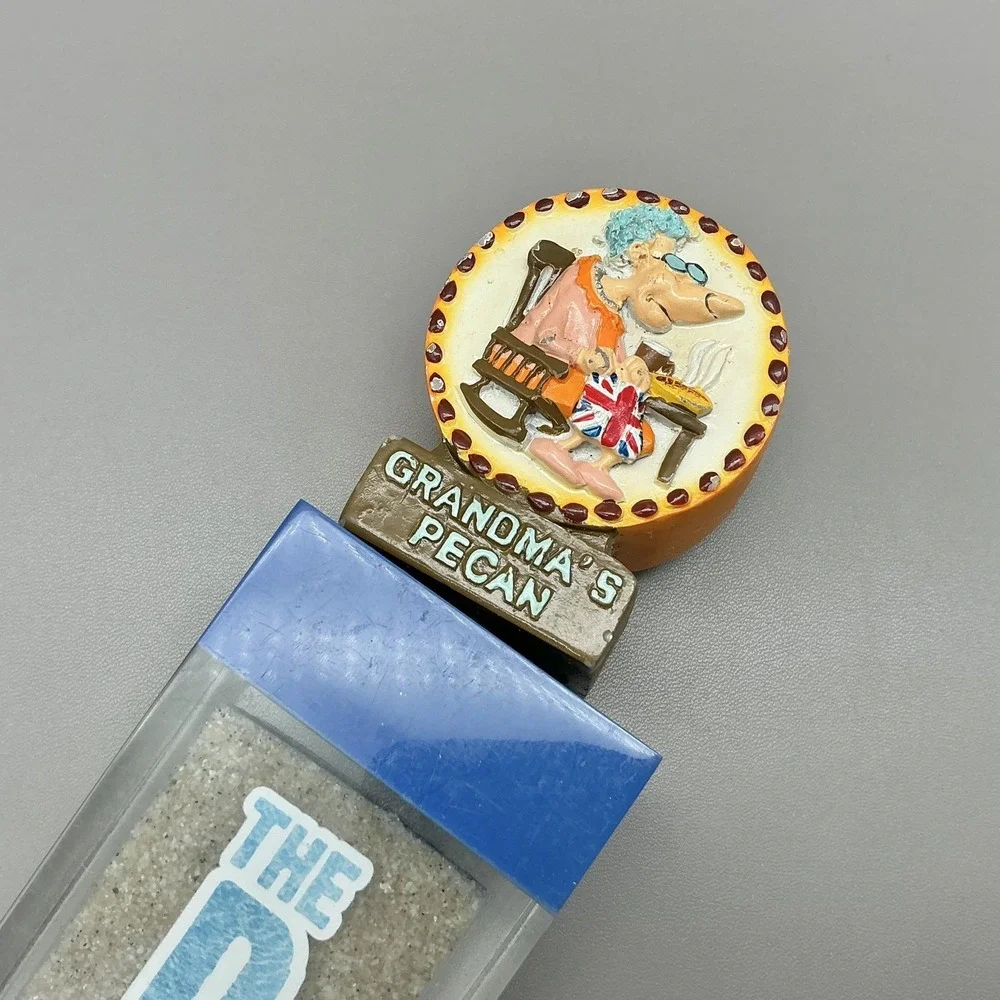 The Dudes Grandma's Pecan Beer Tap Handle Blue Sand Acrylic Draft Bar Decor